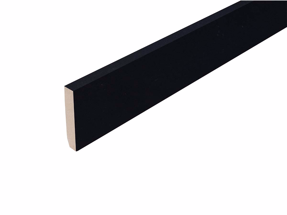 MDF plint zwart 14 × 100 mm — antraciet PVC vloer van Calitex