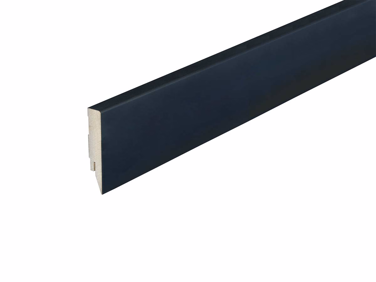 MDF plint zwart 12 × 78 mm — antraciet PVC vloer van Calitex