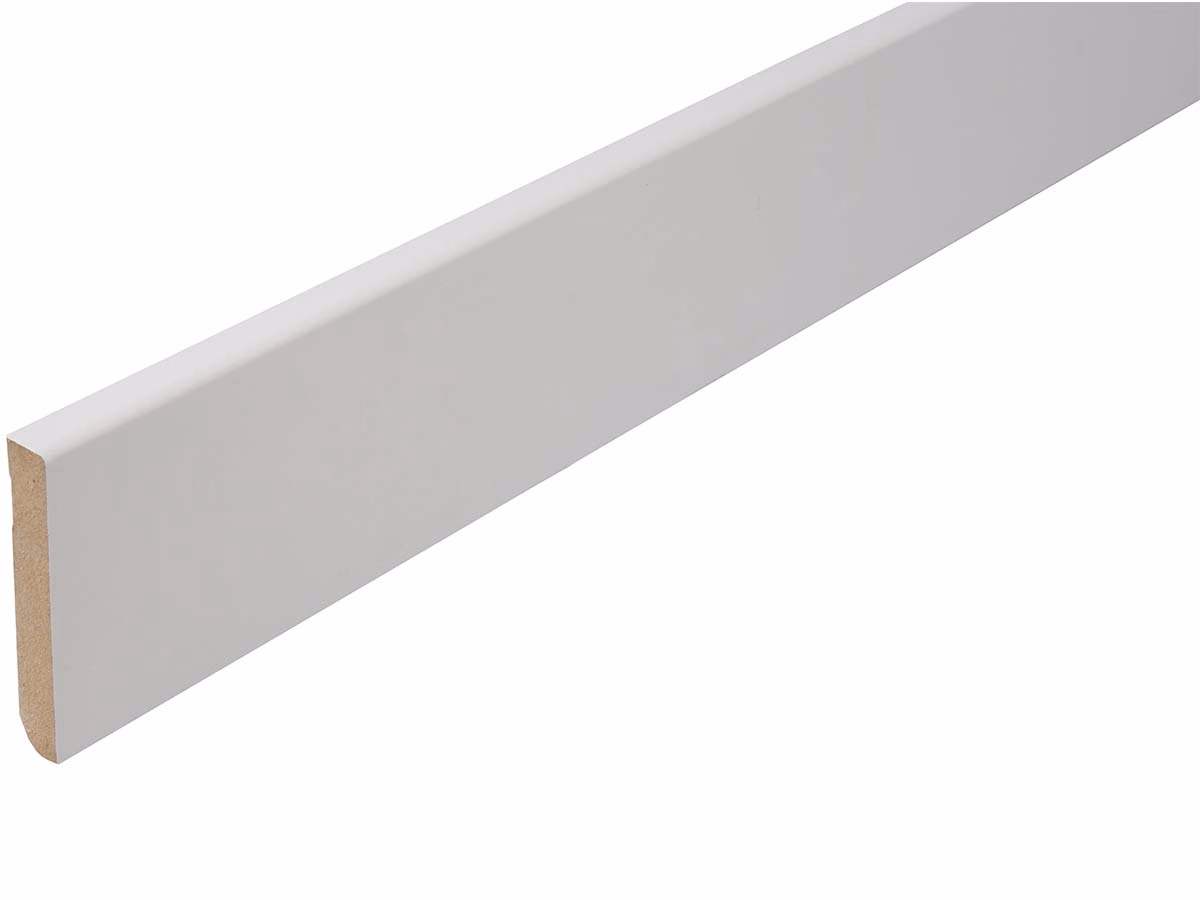 MDF plint wit 12 × 78 mm — wit & crème PVC vloer van Calitex