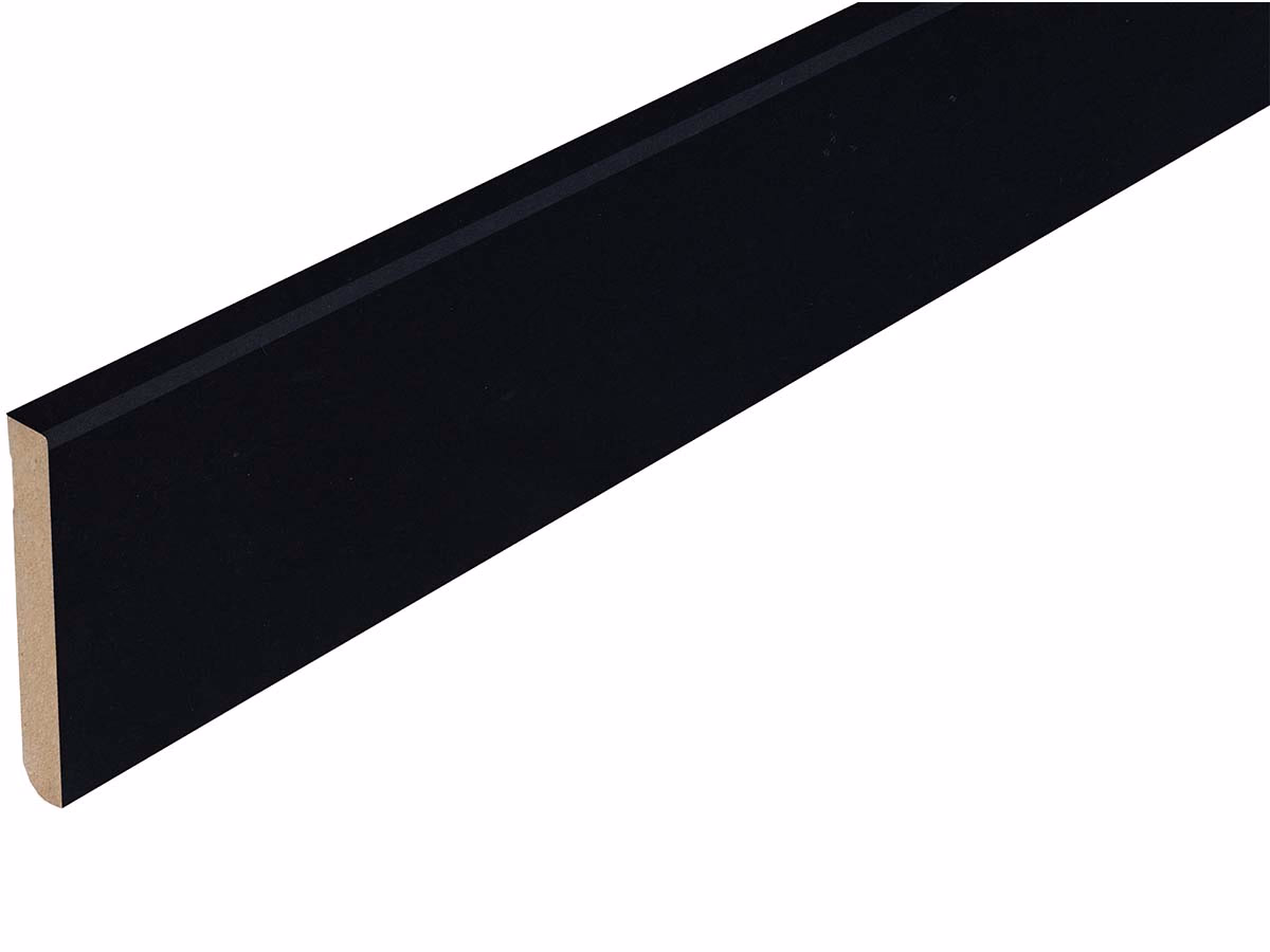 MDF plint zwart 12 × 100 mm — antraciet PVC vloer van Calitex
