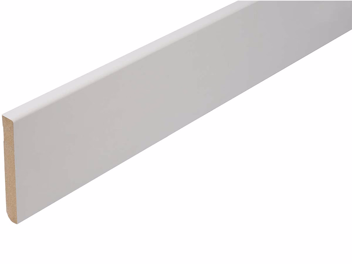 MDF plint wit 12 × 100 mm — wit & crème PVC vloer van Calitex