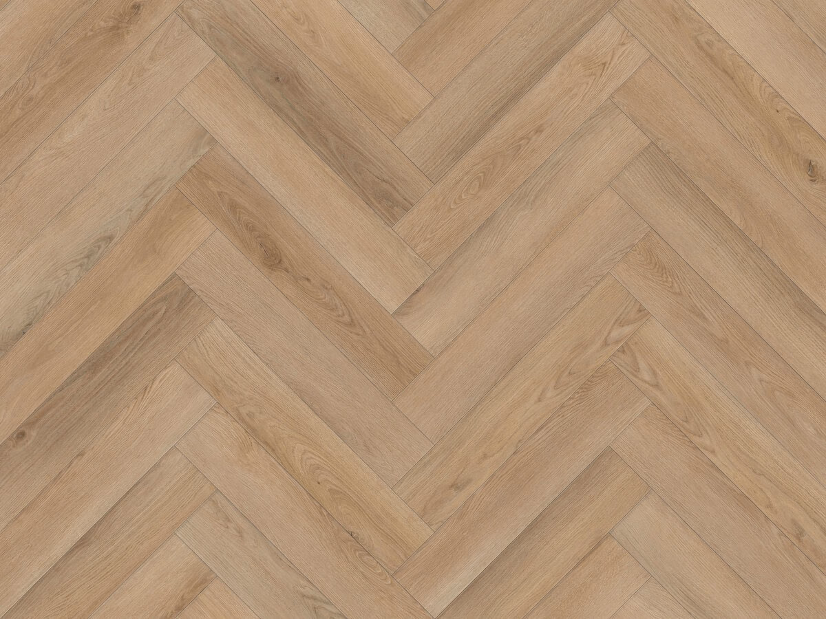 Lesedi Visgraat Click — naturel eiken PVC vloer van Calitex