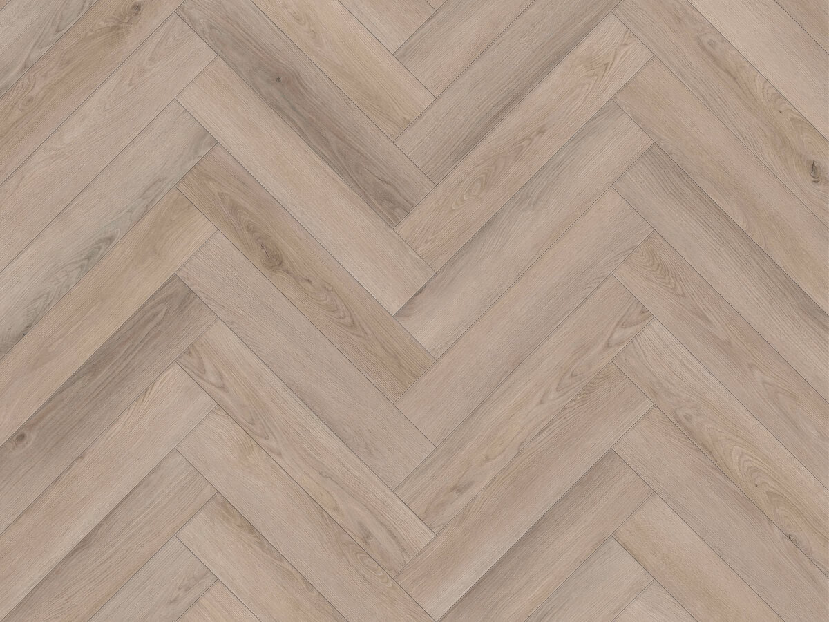 Lesatho Visgraat Click — naturel eiken PVC vloer van Calitex
