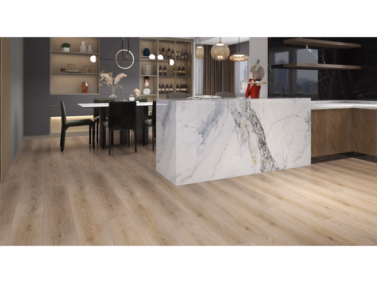 Lesatho Plank Click in een woonkamer gelegd
