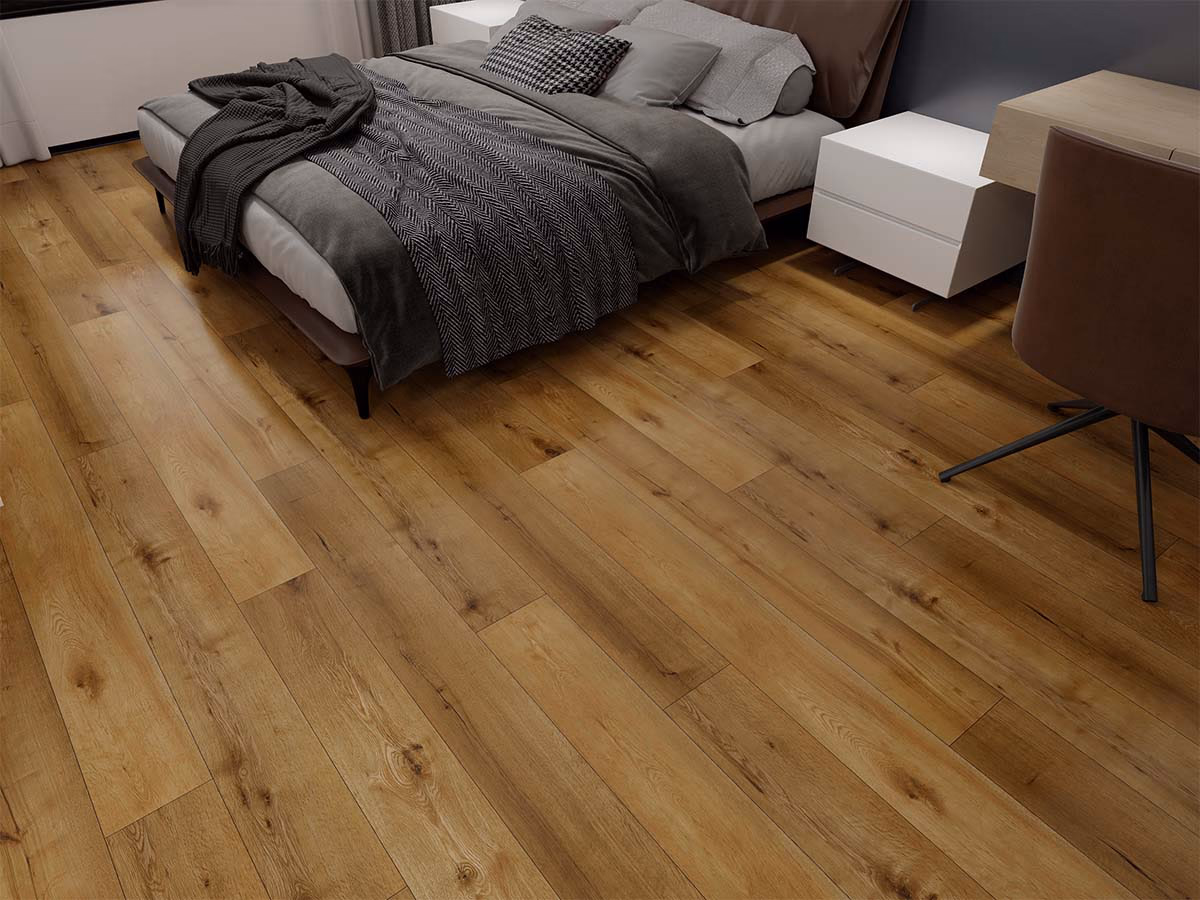 Gold Plank Dry-Back in een woonkamer gelegd