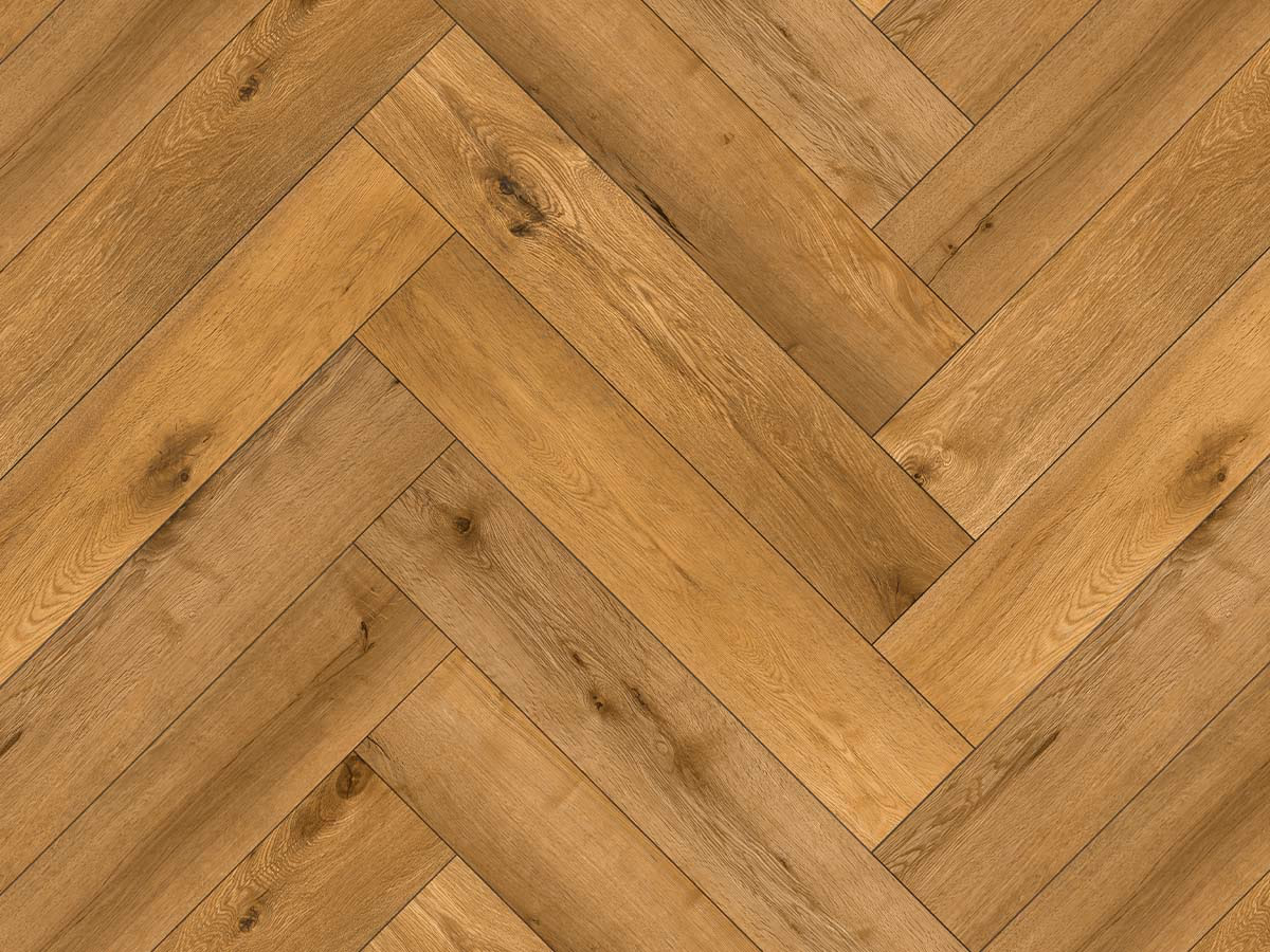 Gold Visgraat Dry-Back — naturel eiken, Visgraat
