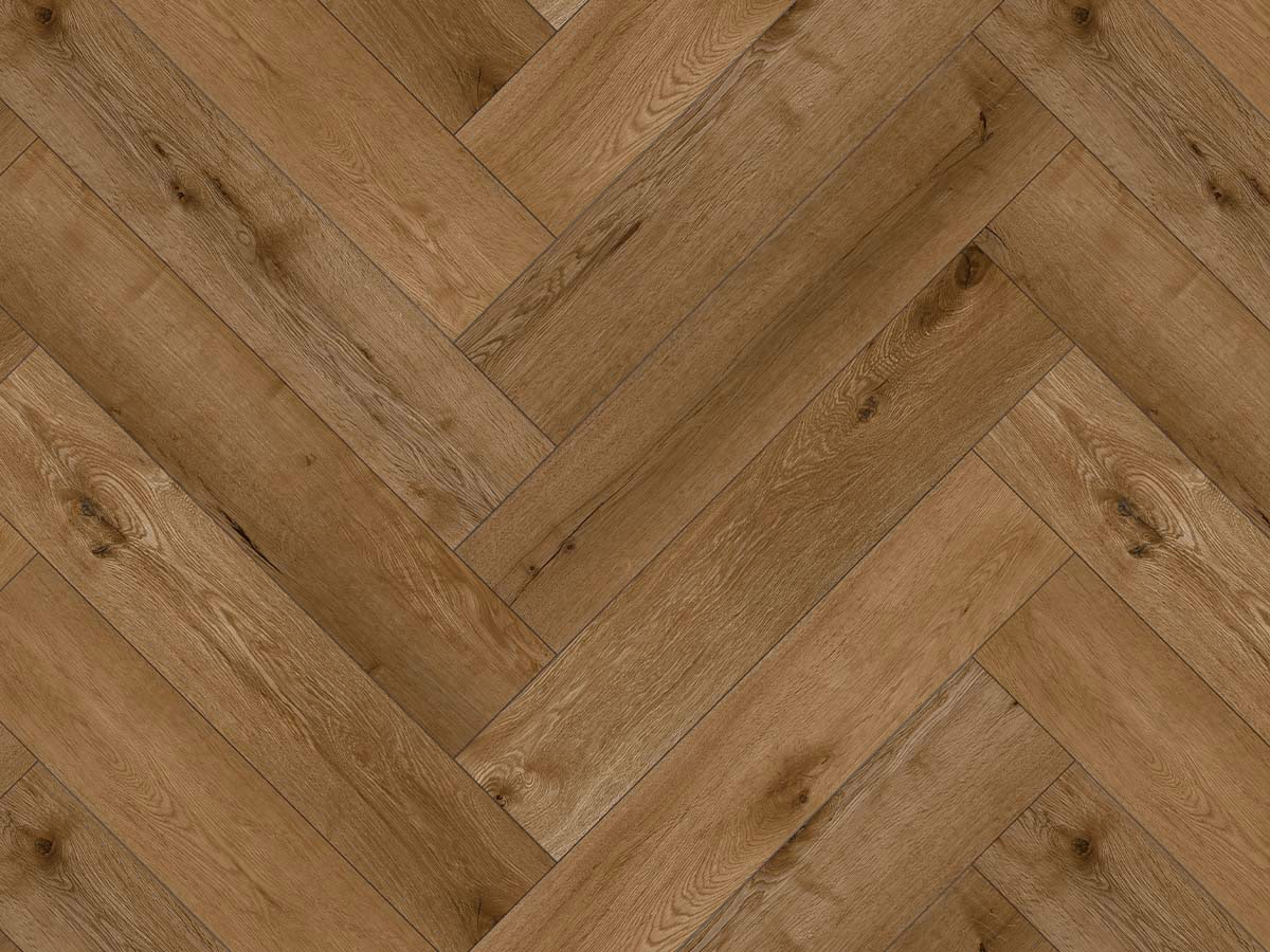 Amber Oak Visgraat Click — naturel eiken PVC vloer van Calitex
