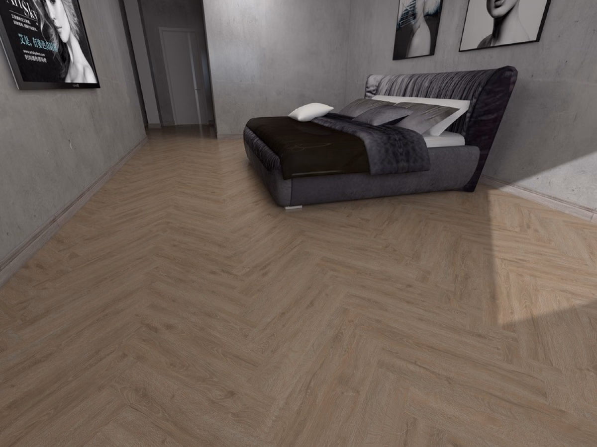 Amazon Visgraat Click in een woonkamer gelegd