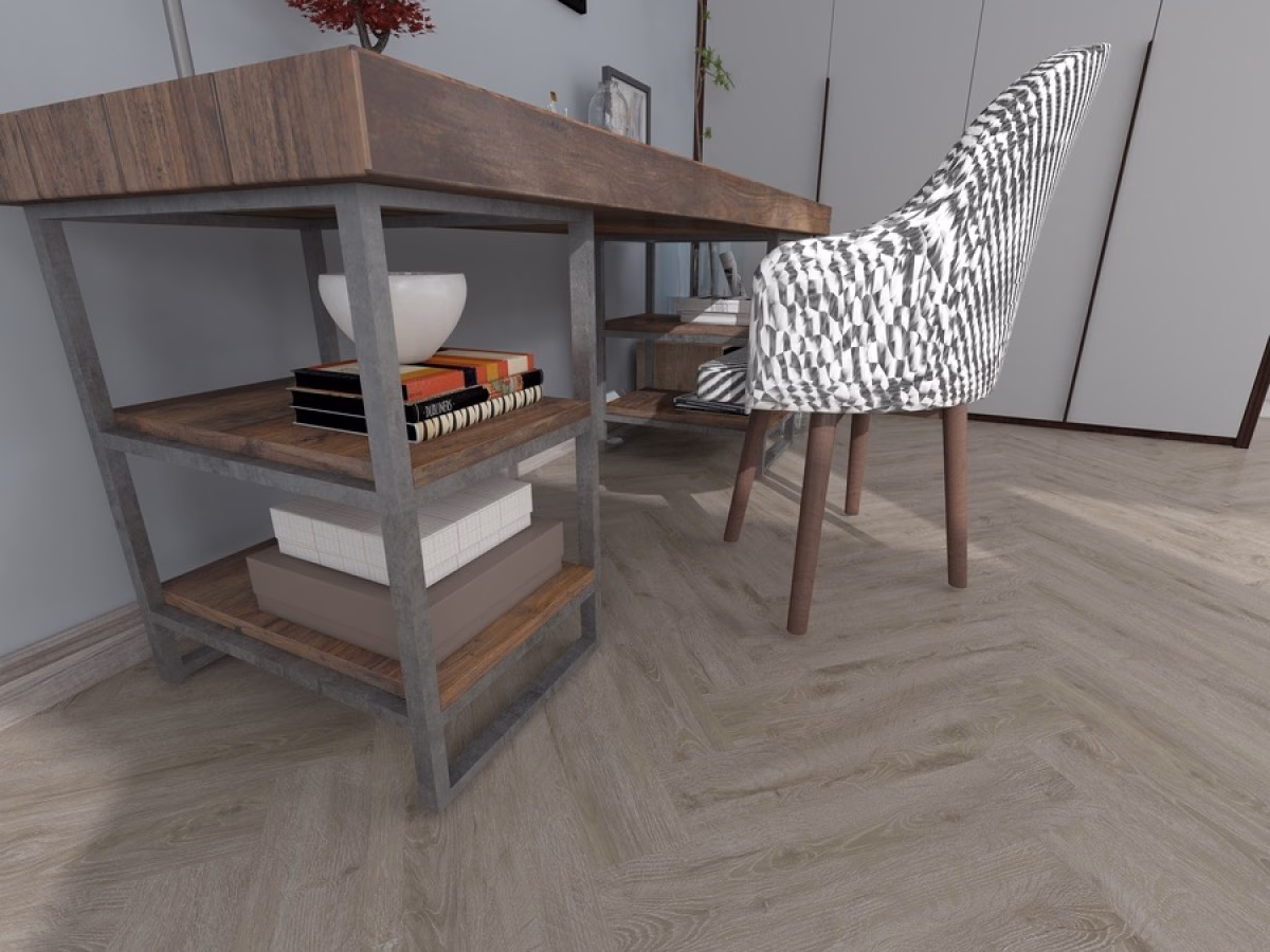 Victoria Visgraat Click in een woonkamer gelegd