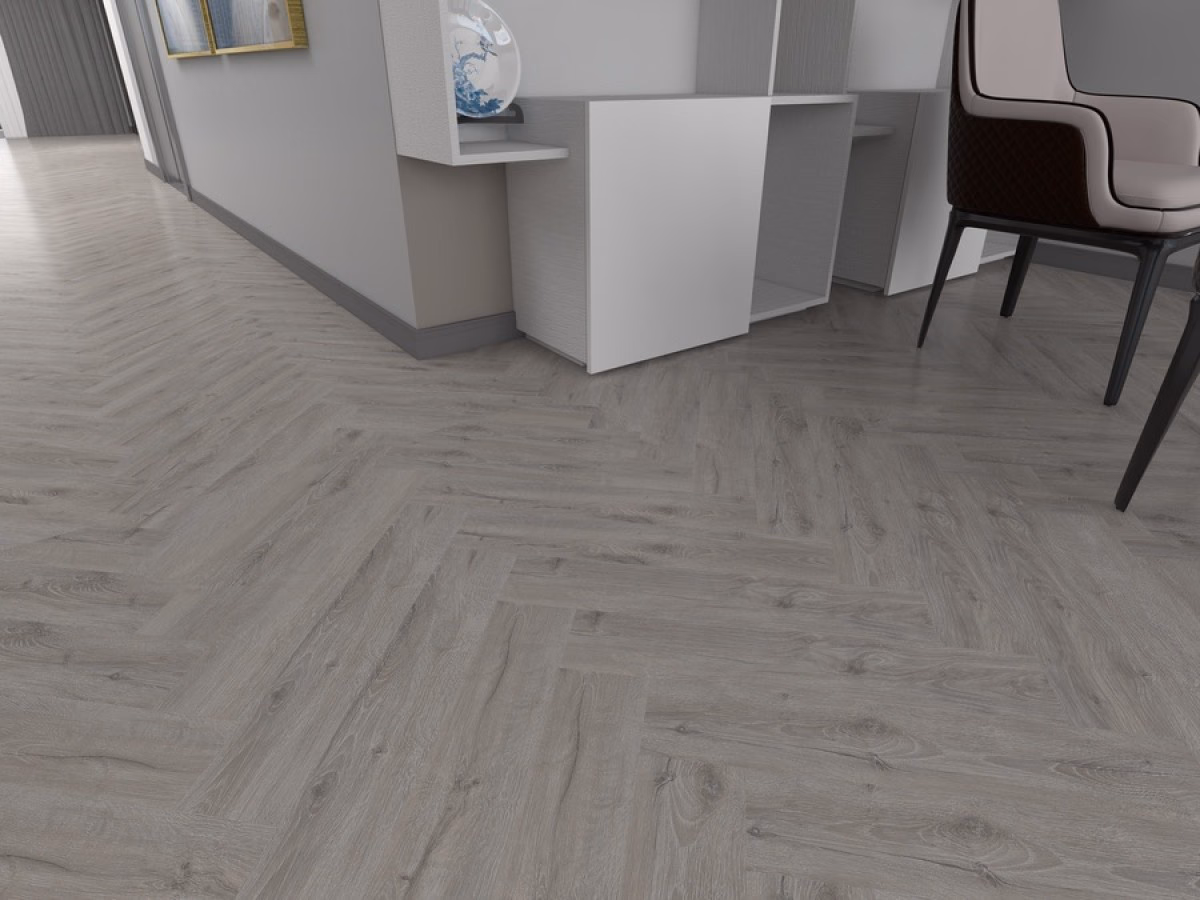 Gran Canaria Visgraat Click in een woonkamer gelegd