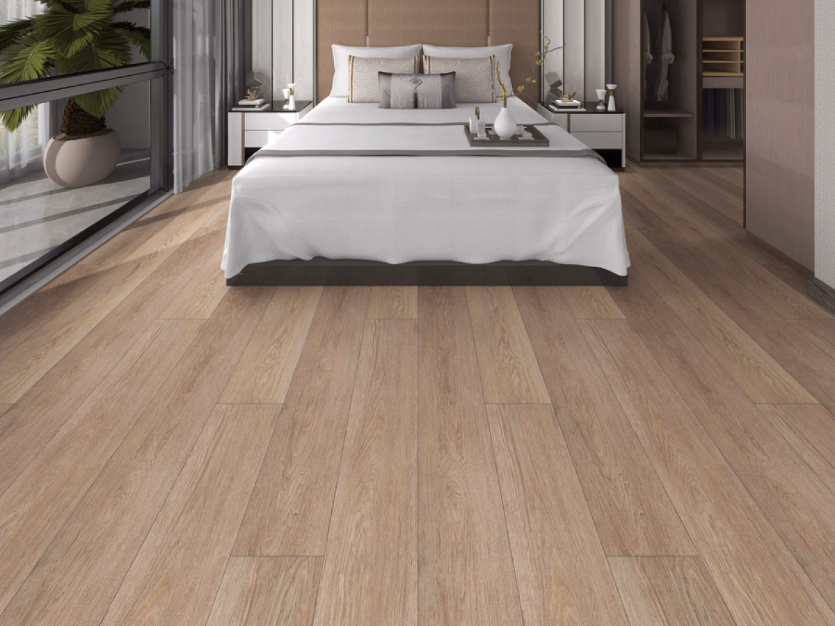 Dominicano Oak Plank Click in een woonkamer gelegd