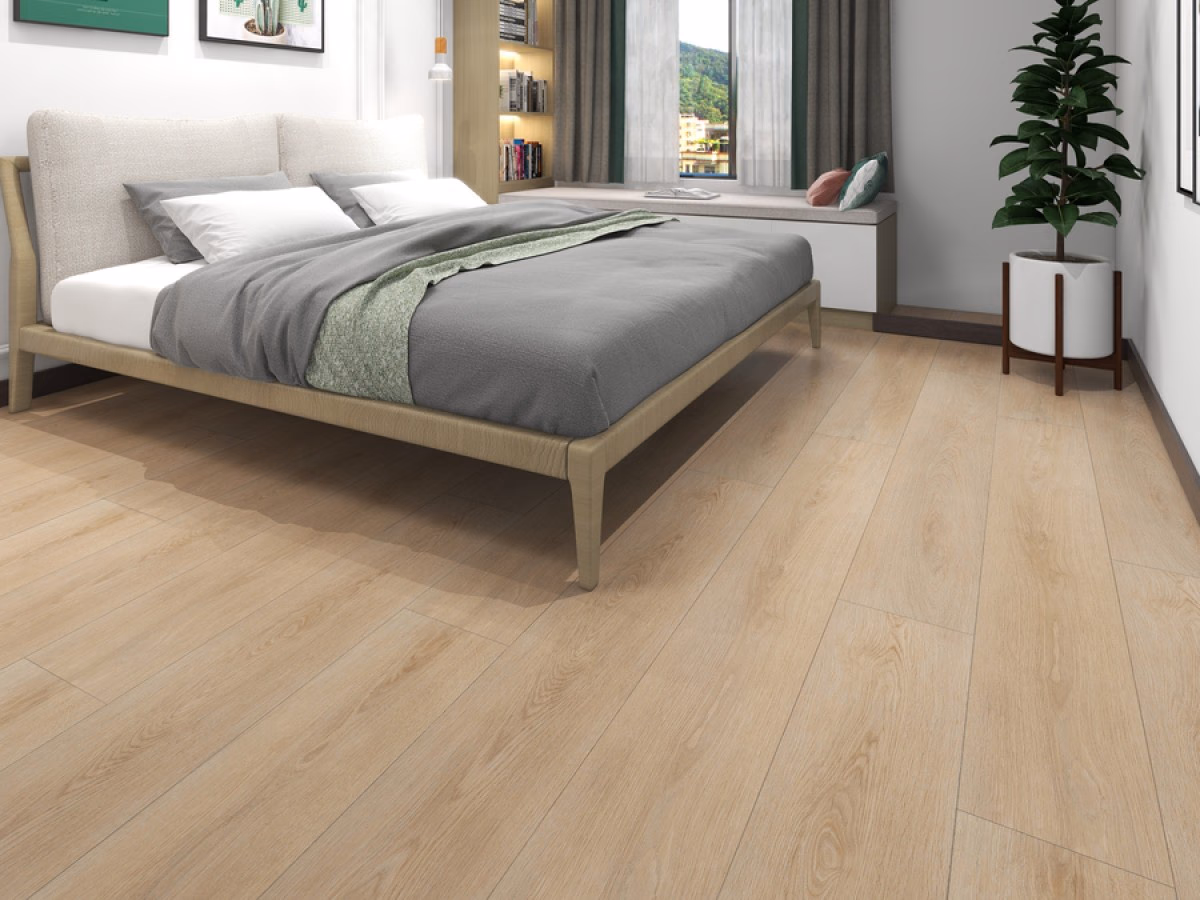 Slate Oak Plank Click in een woonkamer gelegd